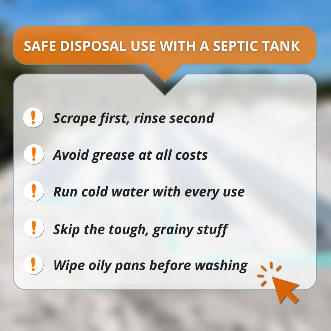 how to safely use a garbage disposal with a septic system