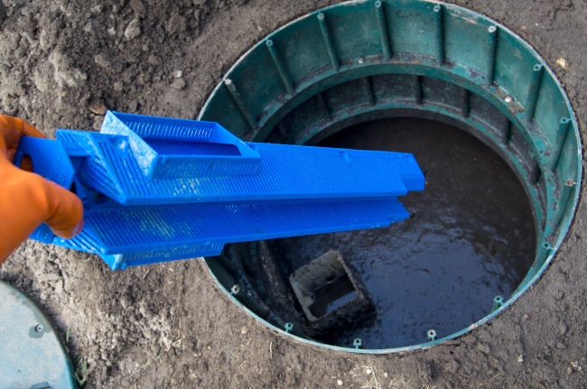 septic tank outlet filter installation